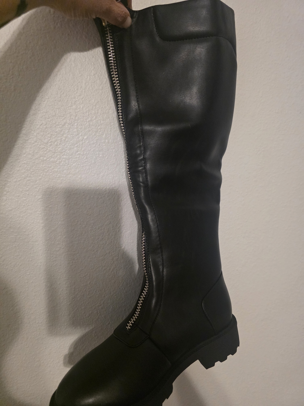JustFab Black Over-the-Knee Zip-Front Riding Boots